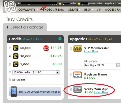 imvu credits redeem code