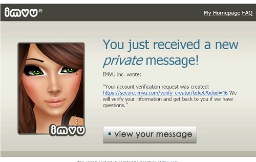 imvu email verification