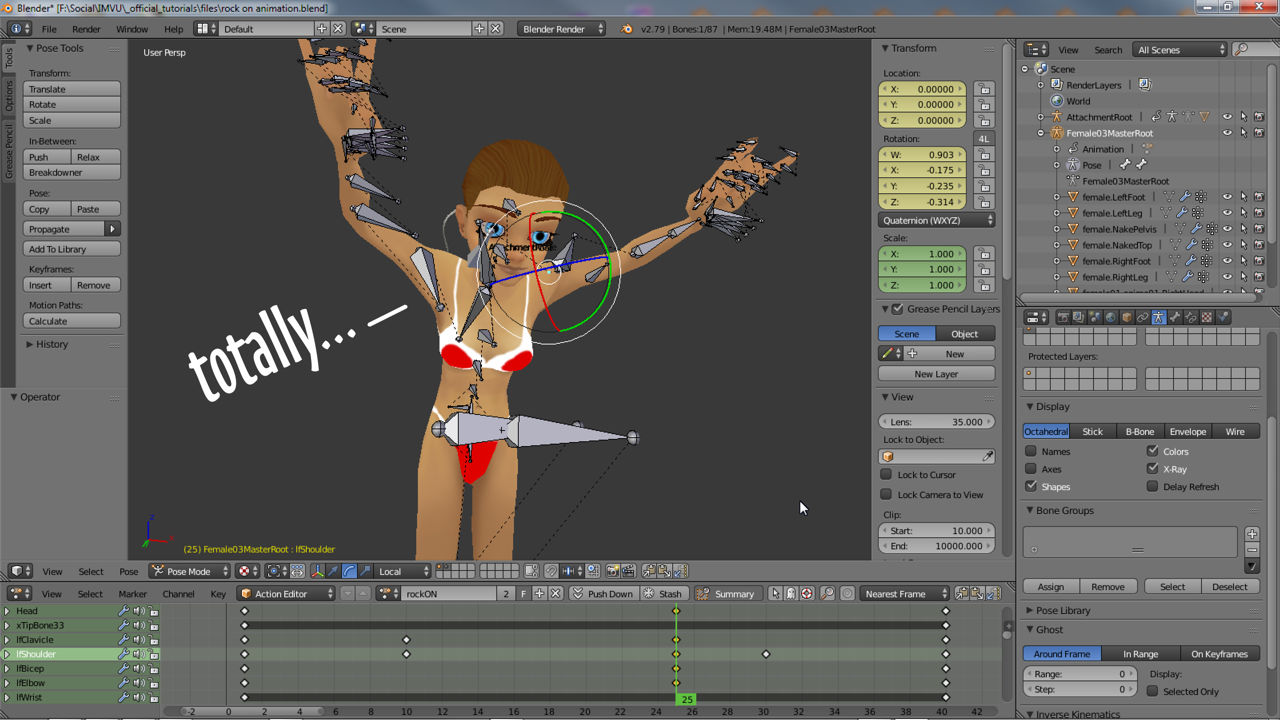 Animations need to have an Action in Blender to work properly in IMVU