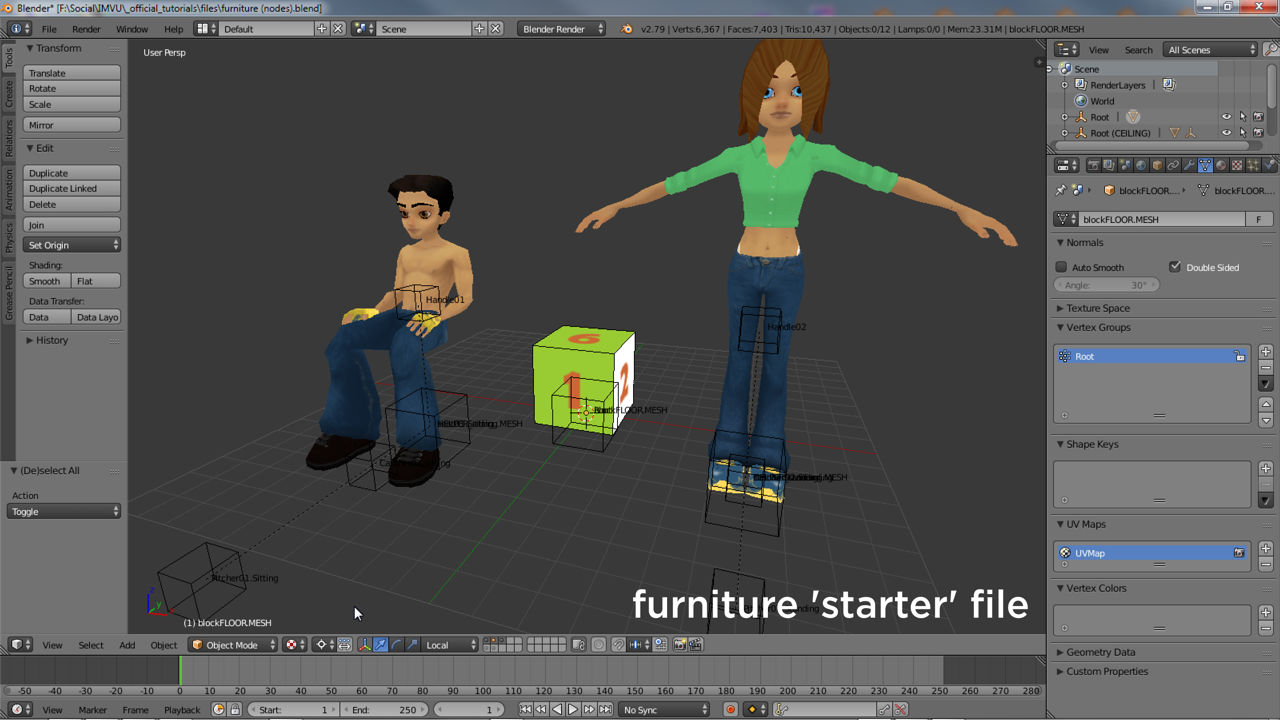 The furniture starter file for Blender