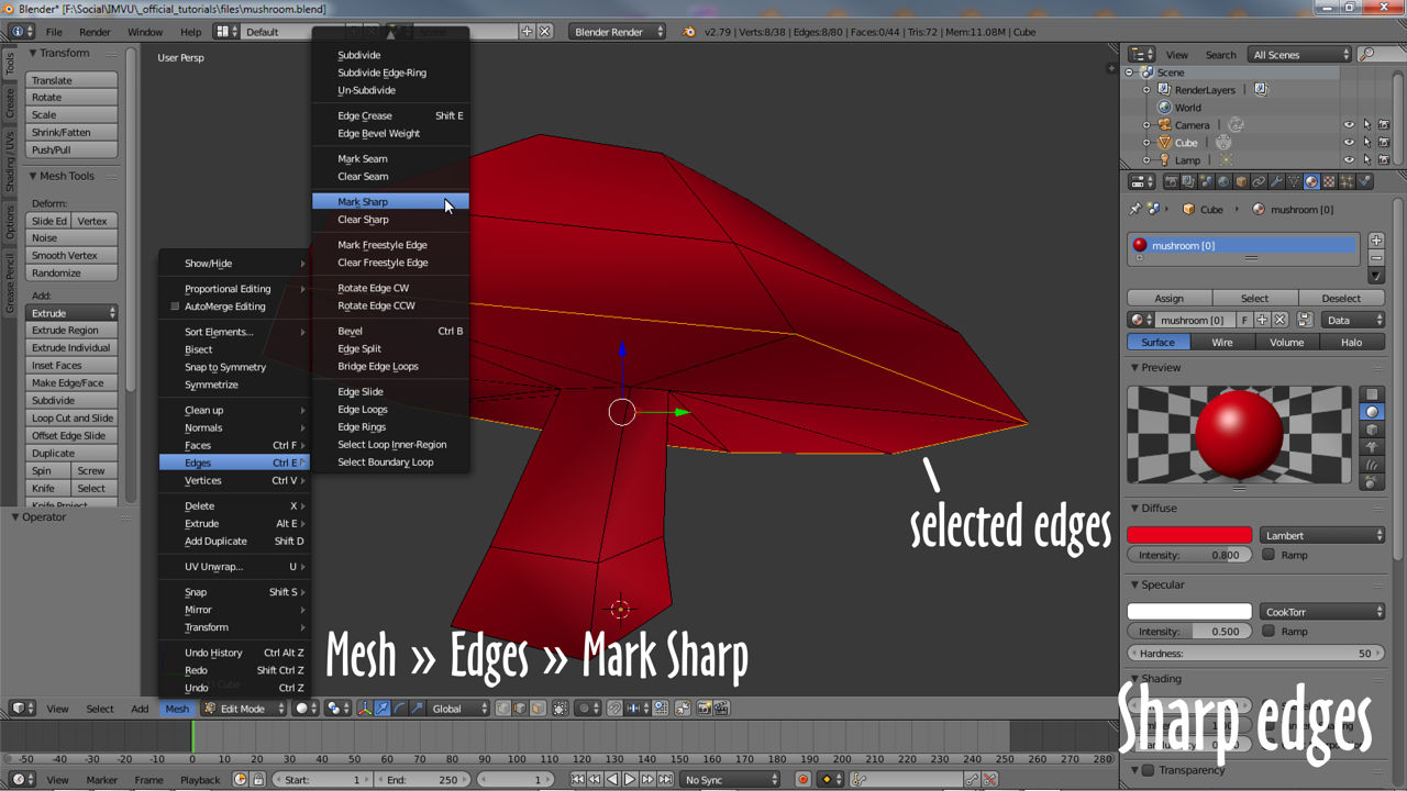 Marking edges as Sharp for smoothing