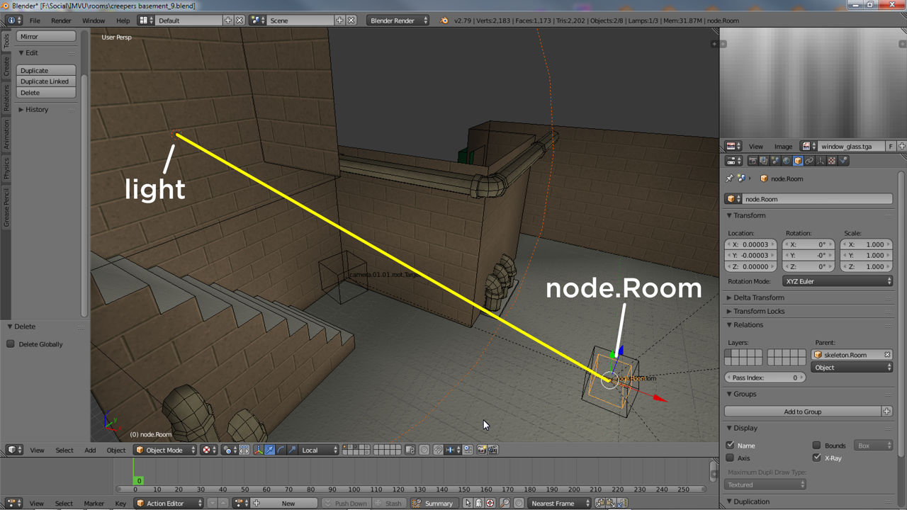 All types of light need to be parented to node.Room