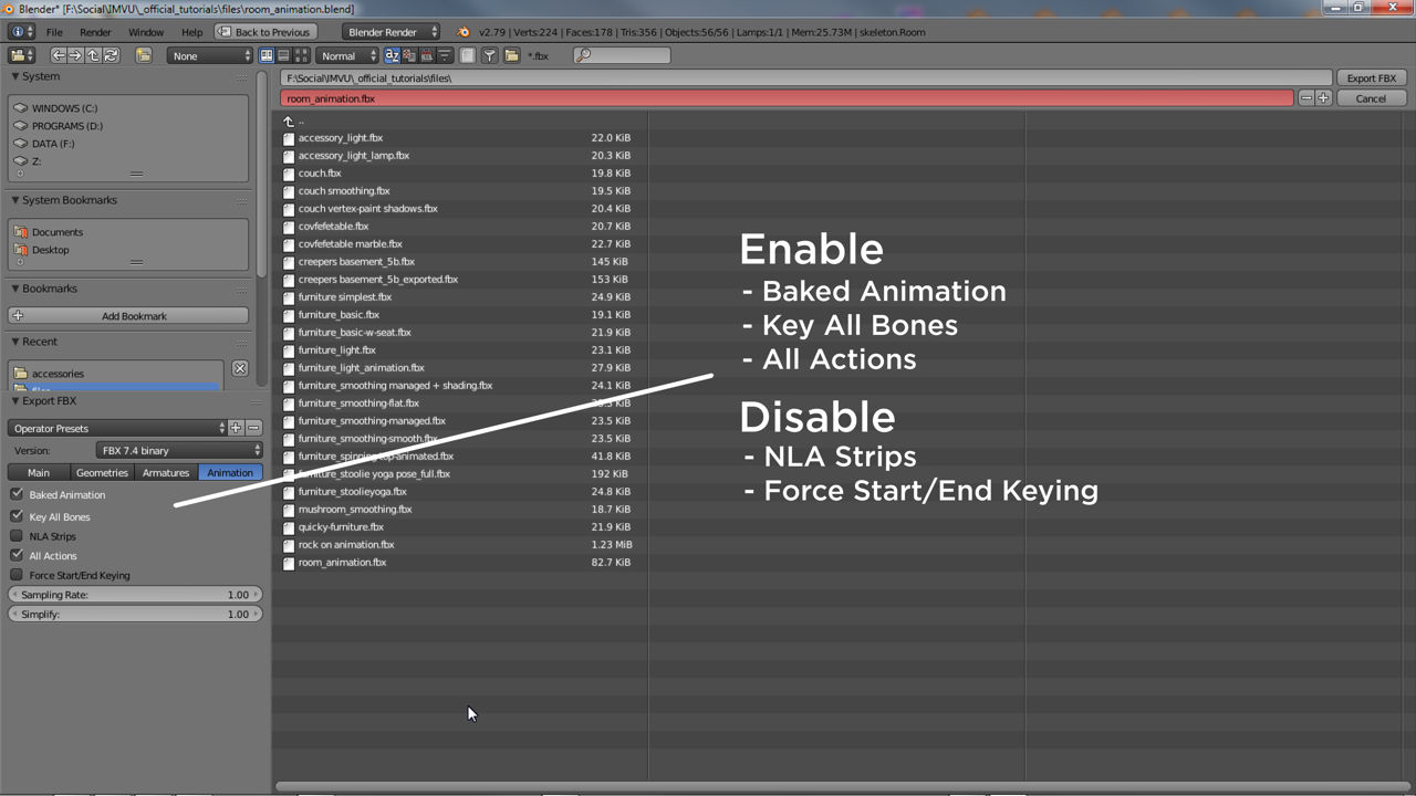 Export to FBX as normal and allow for animation to be included