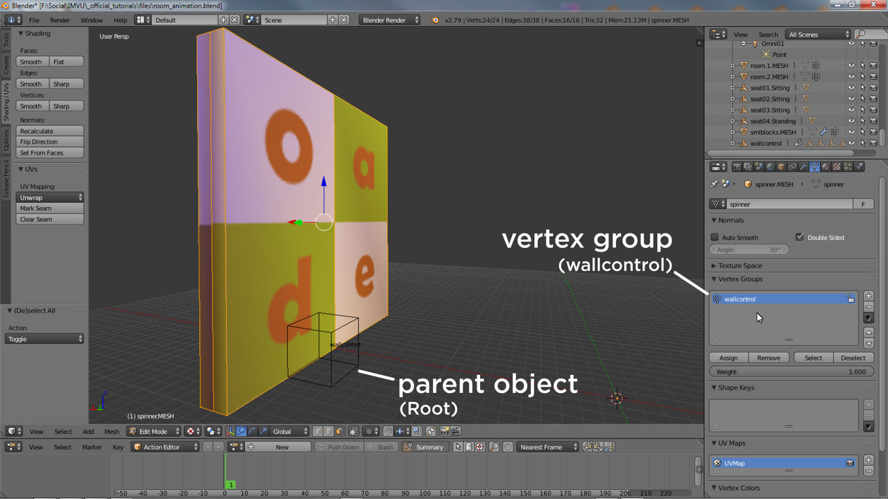 Meshes that are to animate need a corresponding vertex group matching the control node that moves
