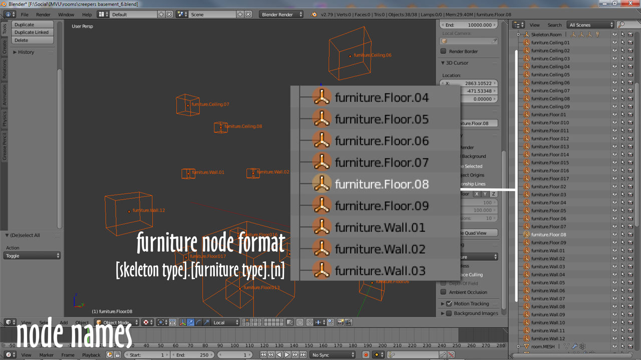 Furniture node naming convention