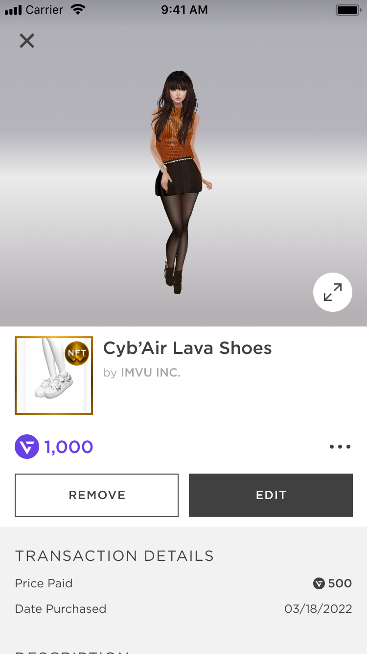 How to Resell NFTs on IMVU