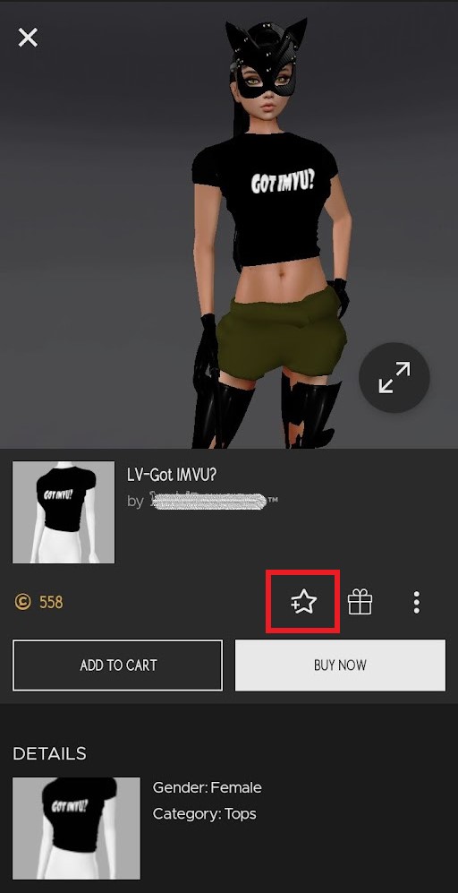 How to use the Wishlist on IMVU Mobile