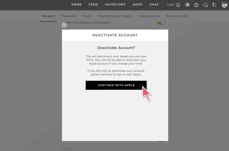 How to Delete Your Account on IMVU site
